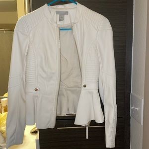 H&M white motorcycle jacket. Size XS